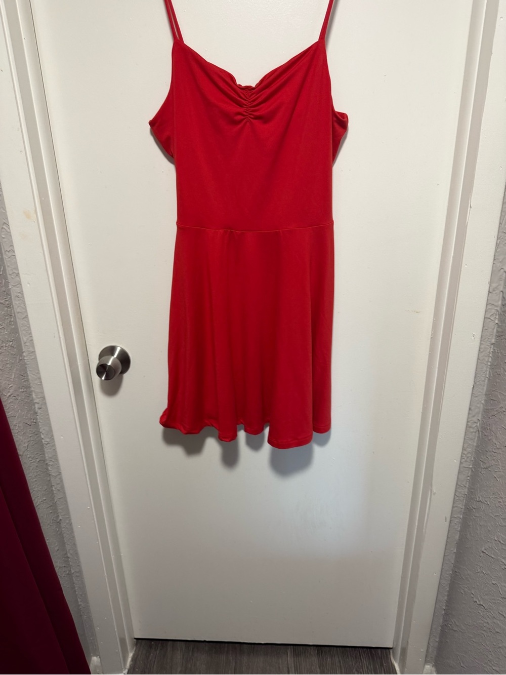 Fashion Nova Red Spaghetti Strap Skater Dress